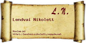 Lendvai Nikolett névjegykártya